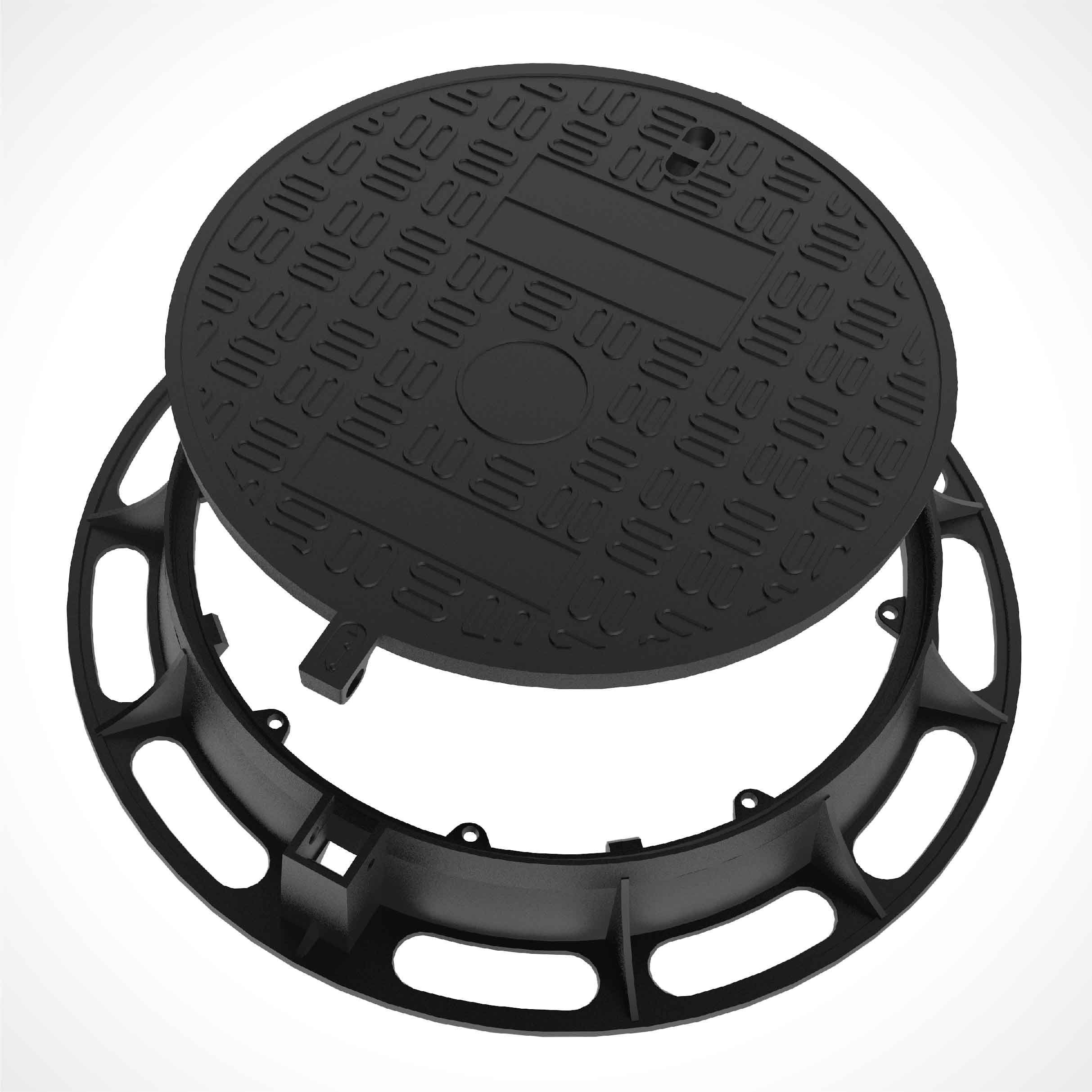 Ductile iron manhole cover in round shape